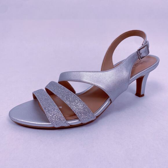 Naturalizer Taimi Slingback Silver Glitter Sandals 8.5 - Picture 2 of 9